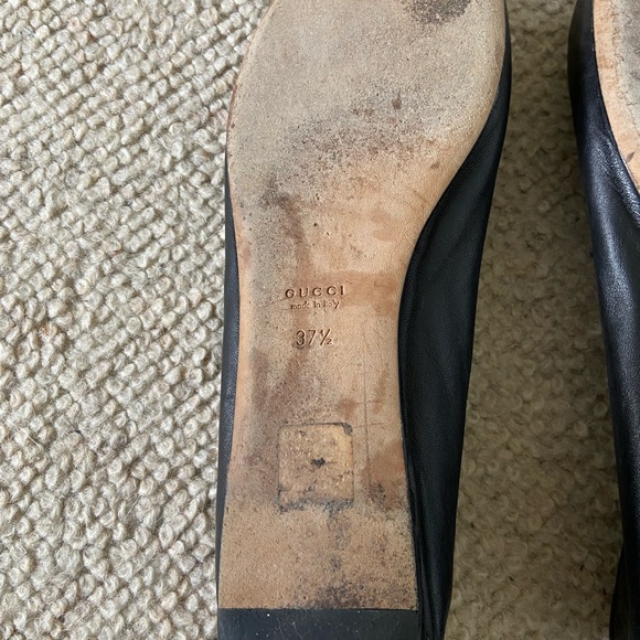 Gucci GG black leather flats 37.5 / 8.5 US - Picture 5 of 7